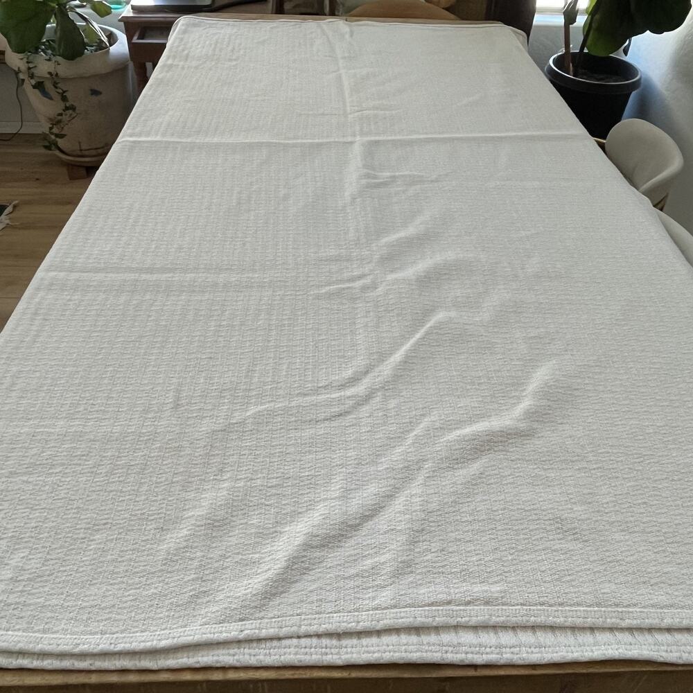 Vintage Ralph Lauren Ivory 100% Cotton Woven King Bedspread Cover